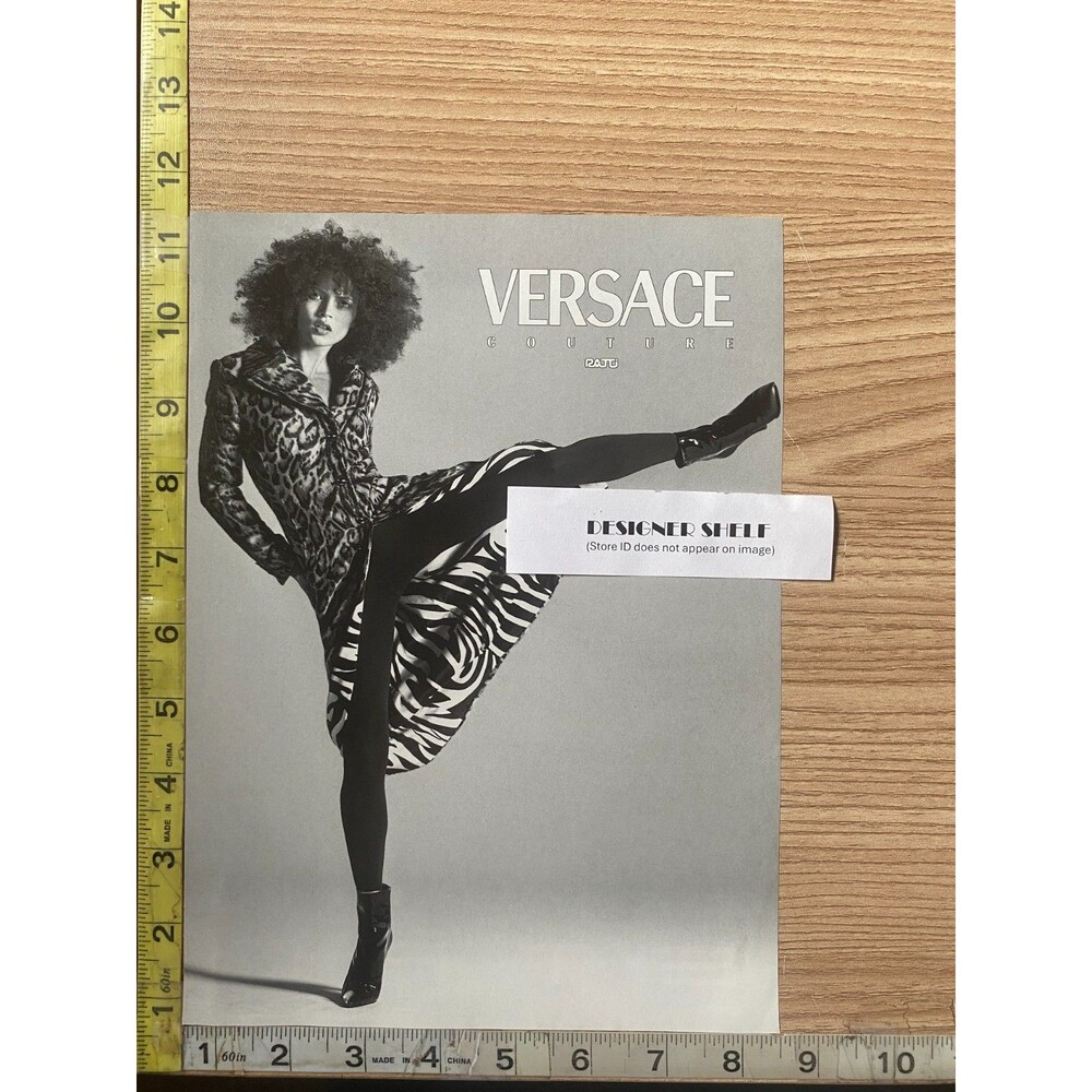 Kate Moss For Versace Couture Fashions Vintage 1996 Magazine Print Advertisement